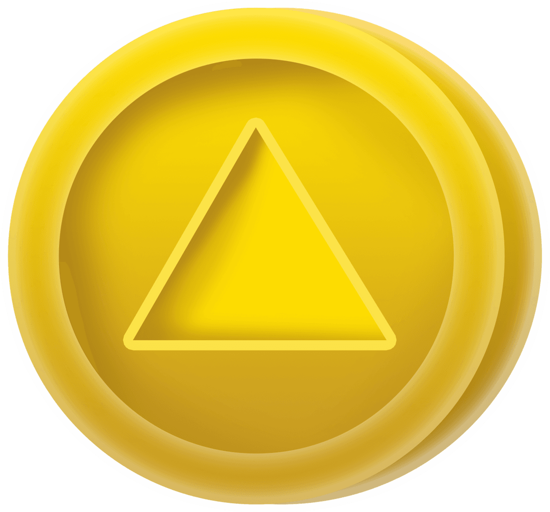 Transparent Yellow Abstract Triangle and Circle for Designs