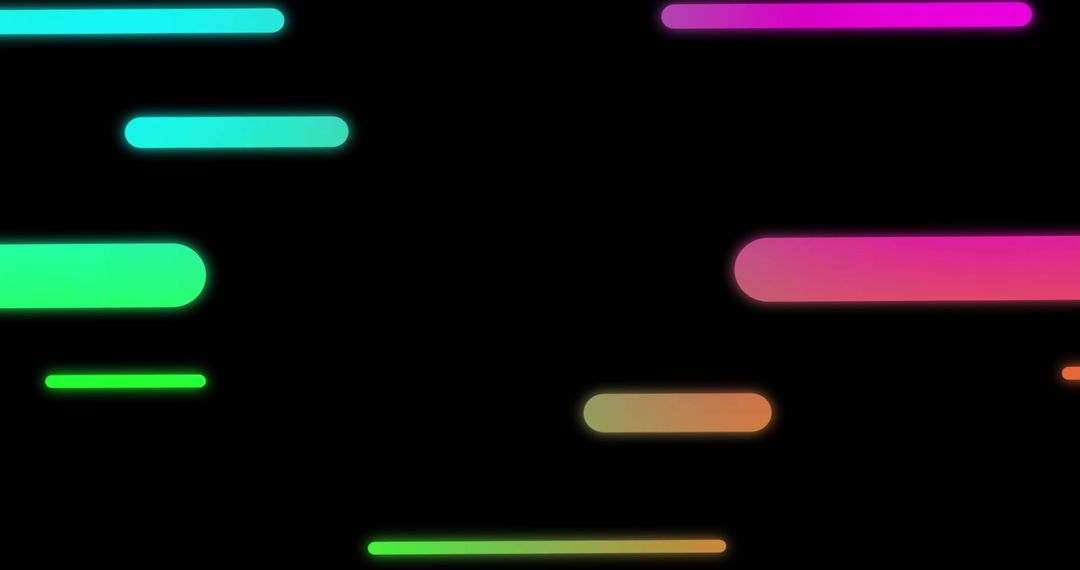 Colorful Neon Lines on Black Background