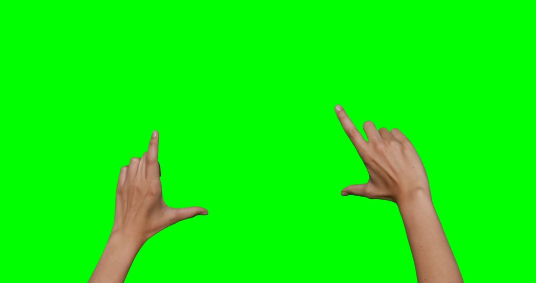 Human Hands Simulating Camera Frame on Green Screen Background - Free Images, Stock Photos and Pictures on Pikwizard.com