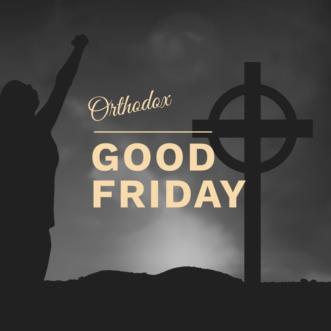 Good Friday Celebration with Cross Silhouette