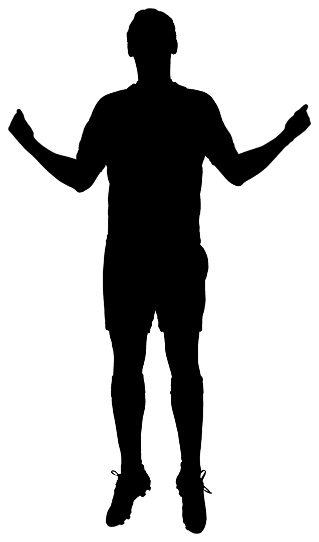 Transparent Silhouette of Male Soccer Player Jumping