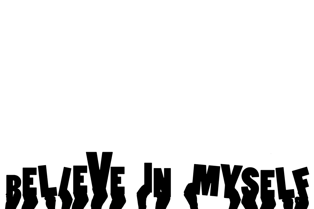 Transparent Hands Illustrating Motivational 'Believe in Myself'