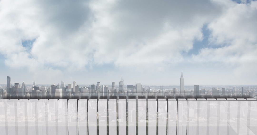 Digital Data Stream Over Modern Cityscape