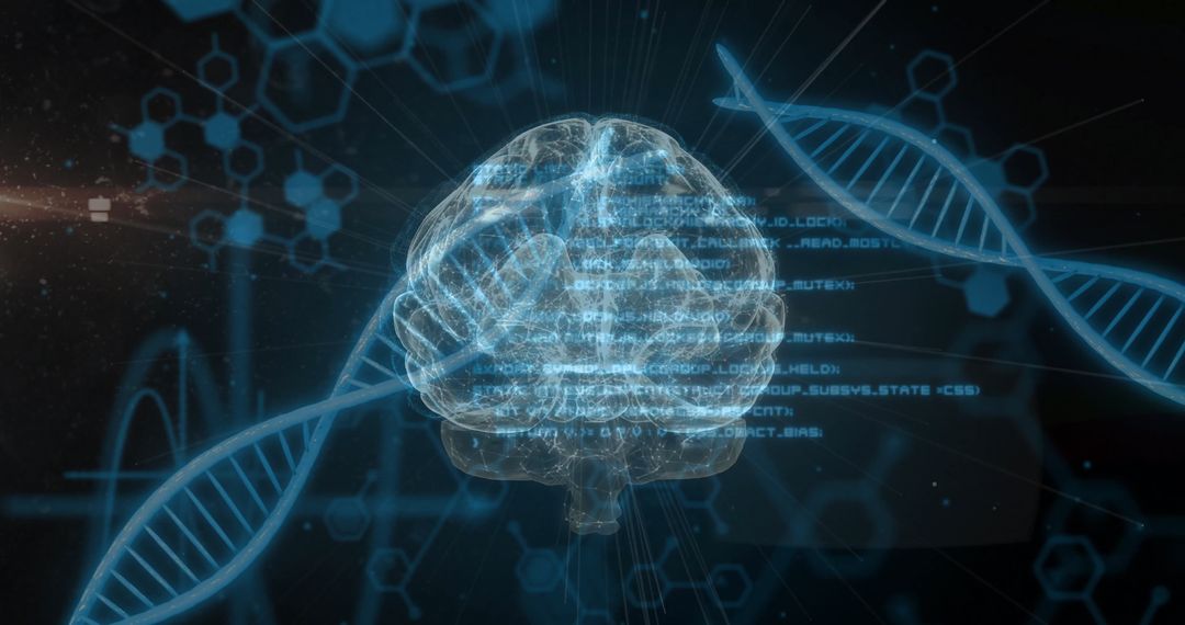 Futuristic Brain and DNA in Digital Science Matrix