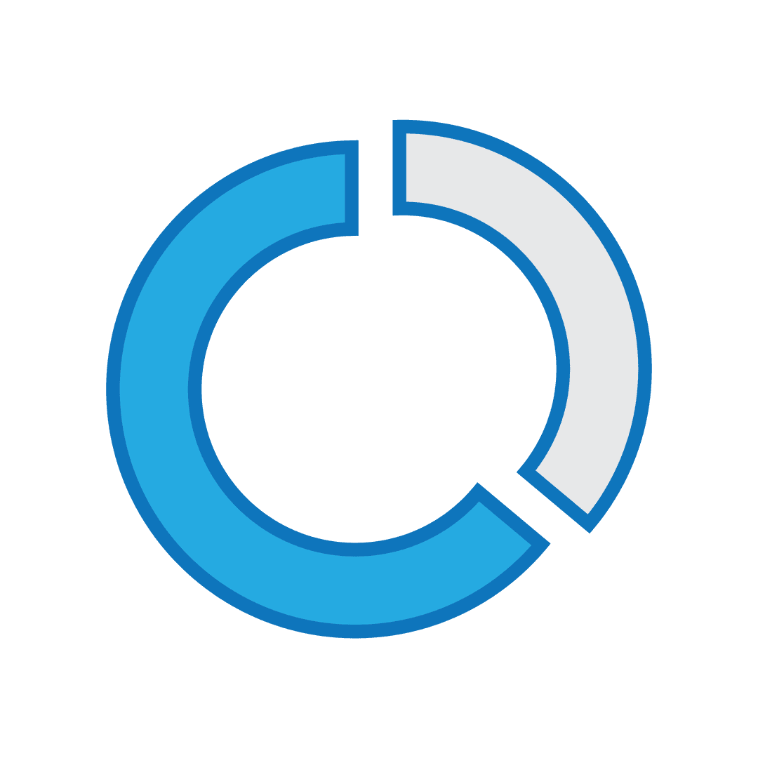 Broken Blue and White Ring on Transparent Background