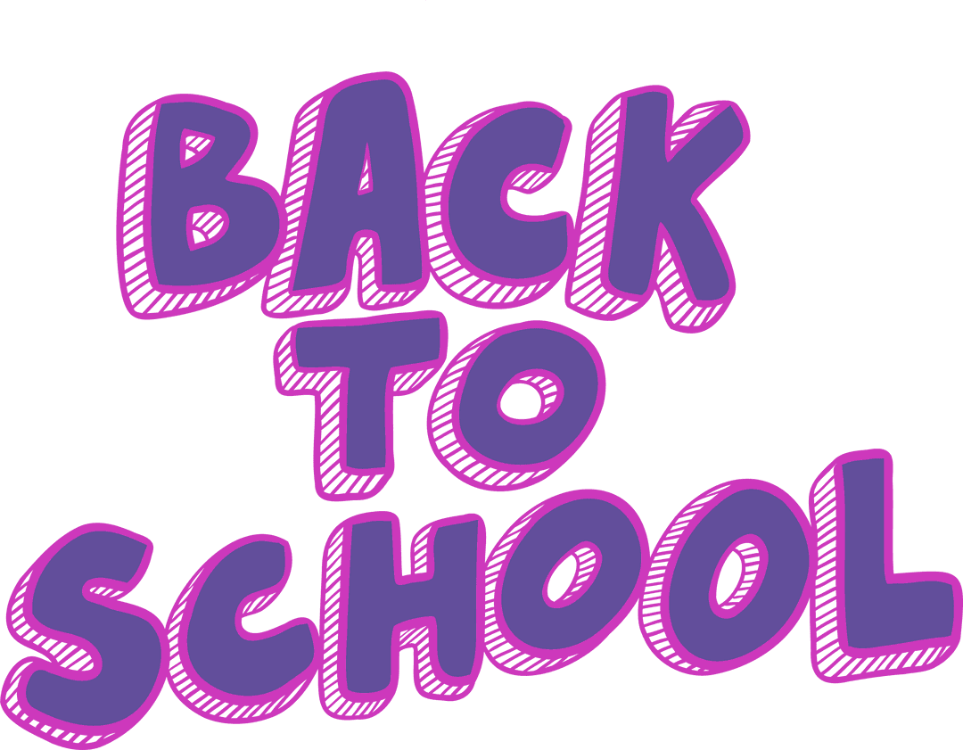 Vibrant Back To School Bubble Text Design on Transparent Background