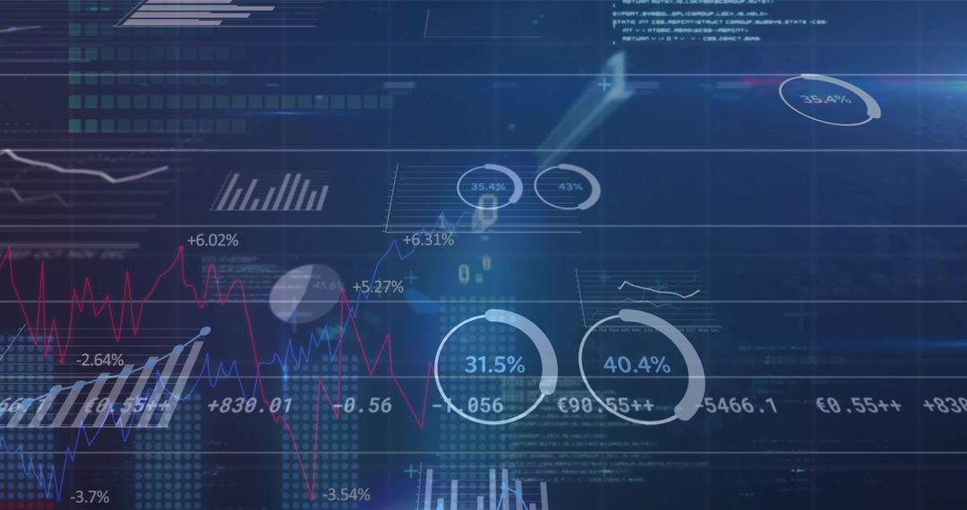 Futuristic Digital Grid with Financial Analytics