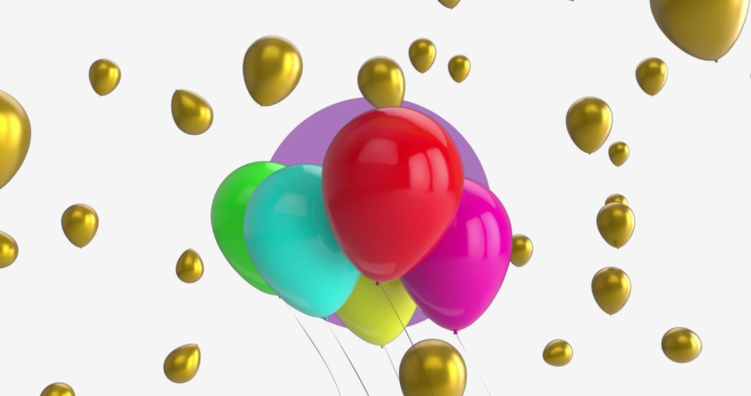 Vibrant Multicolored Balloons Digital Abstract