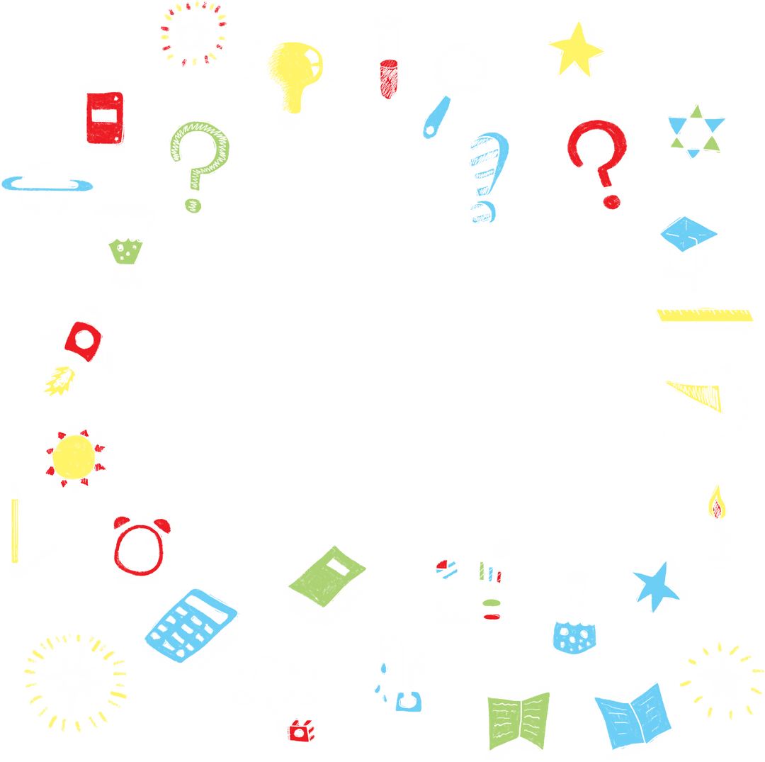 Colorful Transparent Sketched Icons for Back to School Theme