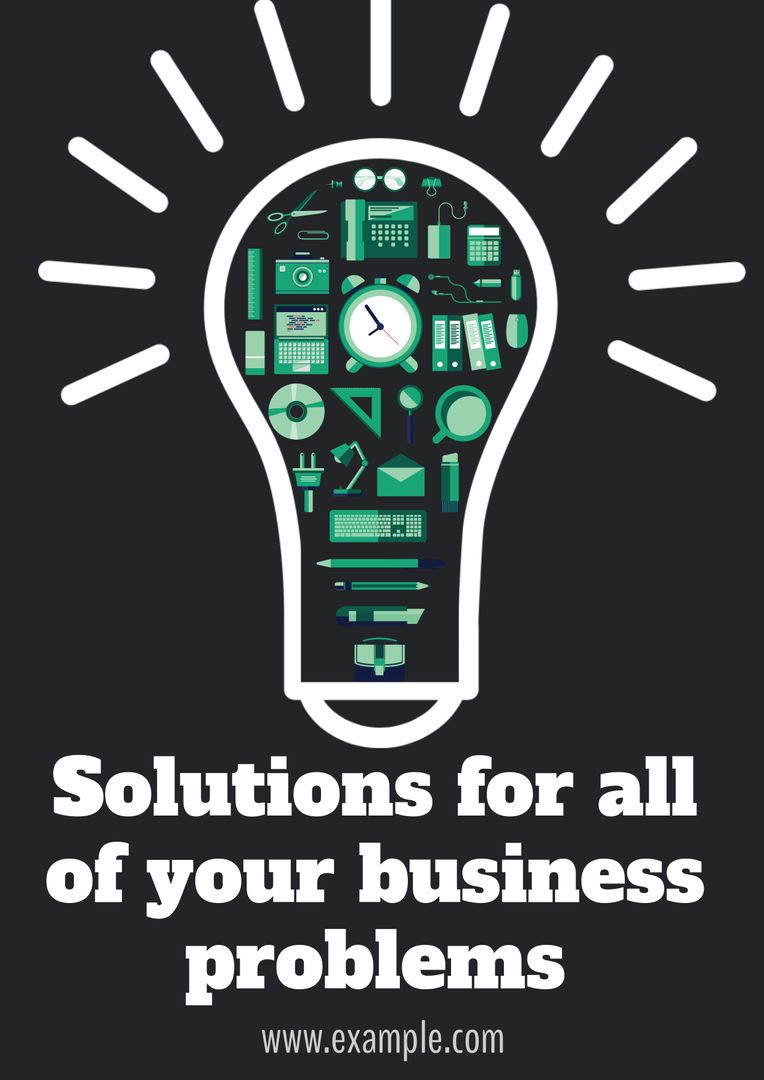 Creative Business Solution Concept with Iconic Lightbulb Illustration