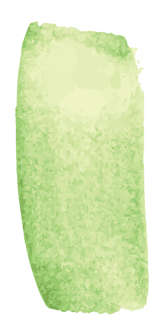 Green Watercolor Smudge on Transparent Background