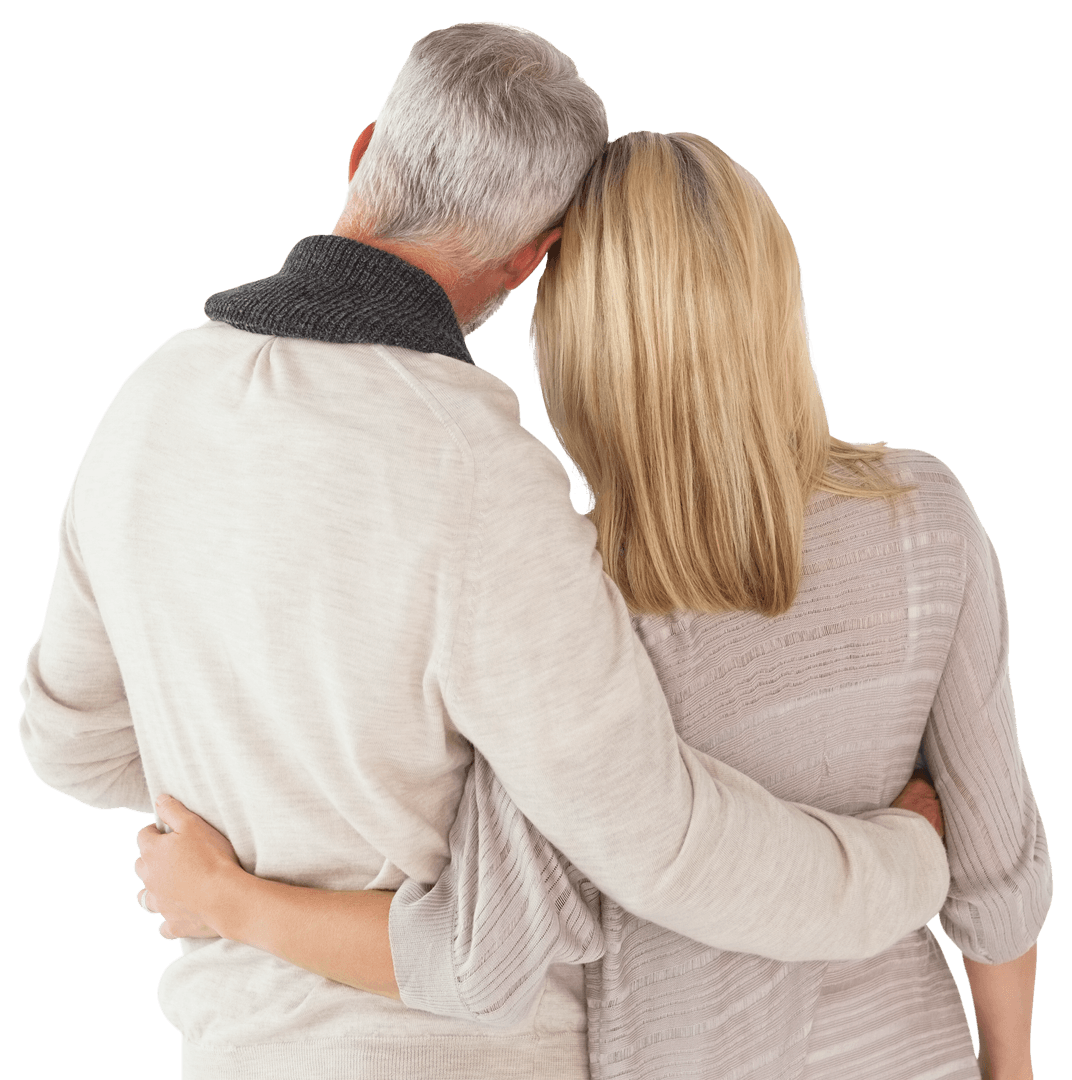 Senior Couple Embracing Transparent Image