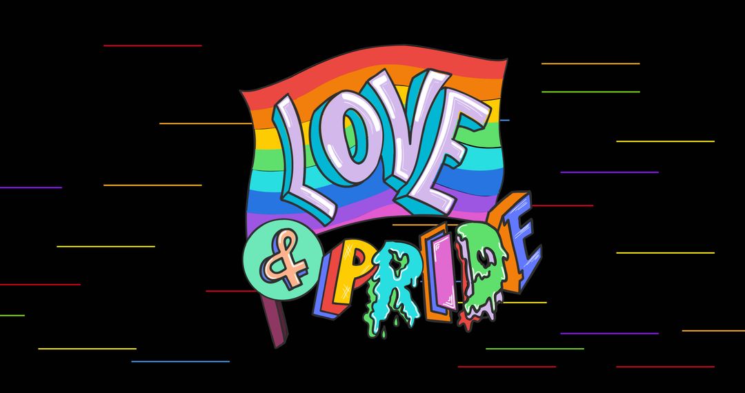 Rainbow Love and Pride Illustration with Vibrant Colors