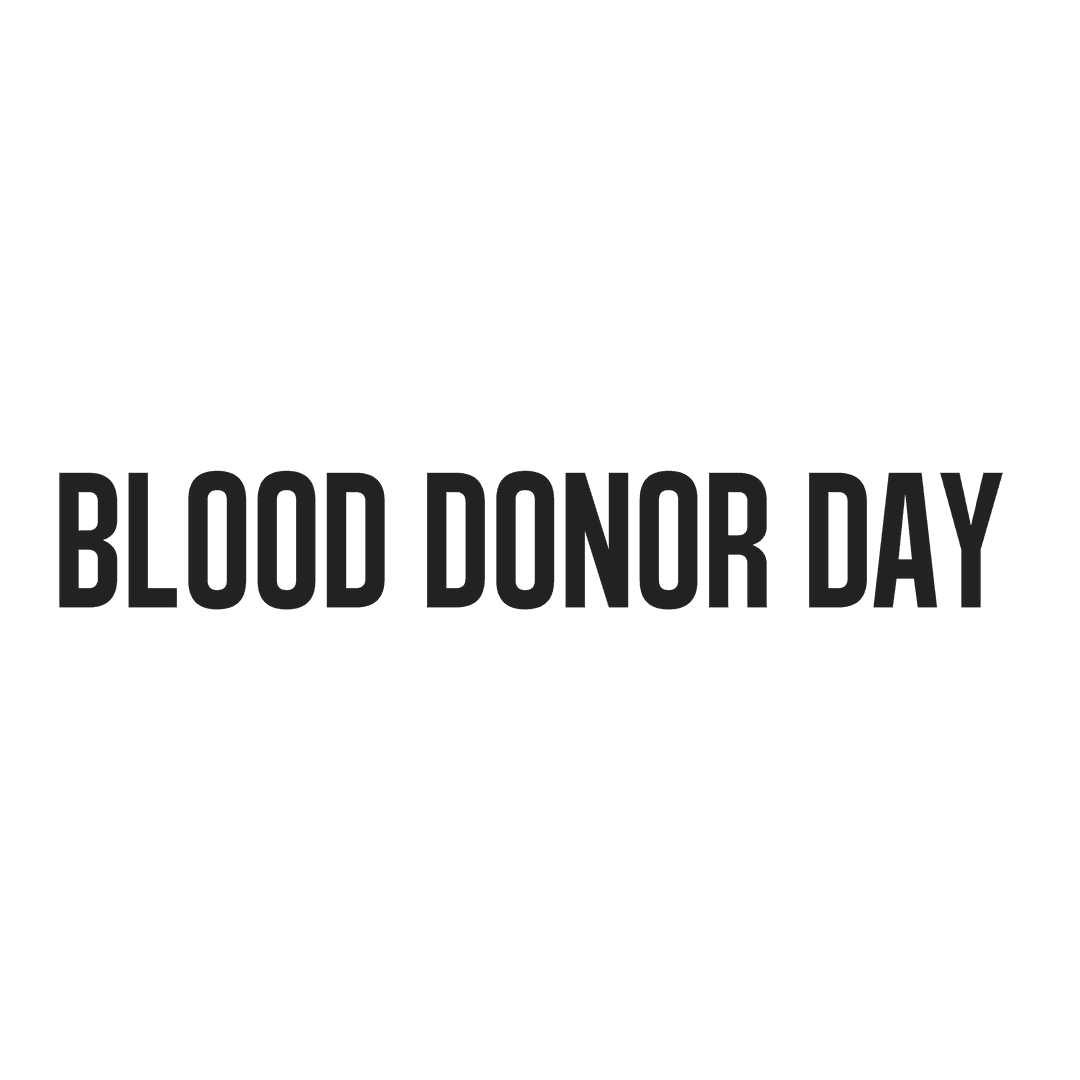 Blood Donor Day Text on Transparent Vector Background