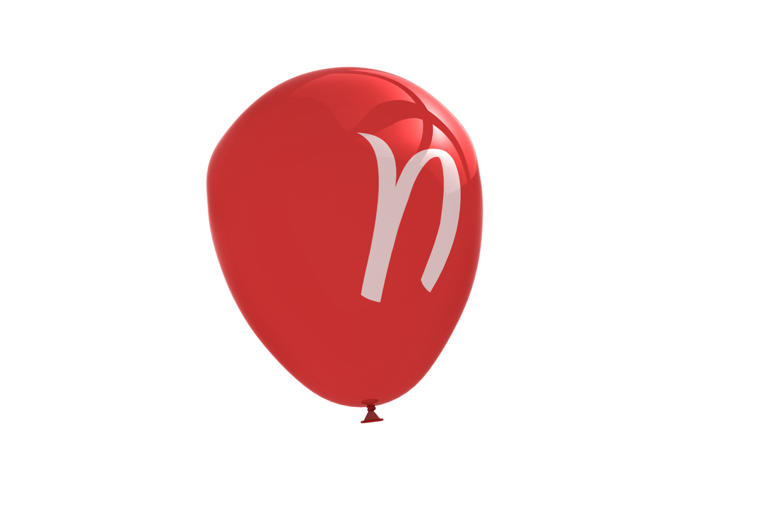 Digital Transparent Red Balloon with N Letter Vector Illustration - Download Free Stock Images Pikwizard.com