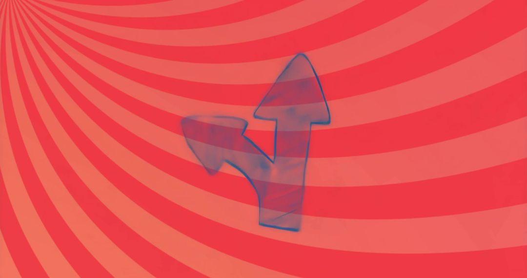 Futuristic Blue Arrow on Red Abstract Background