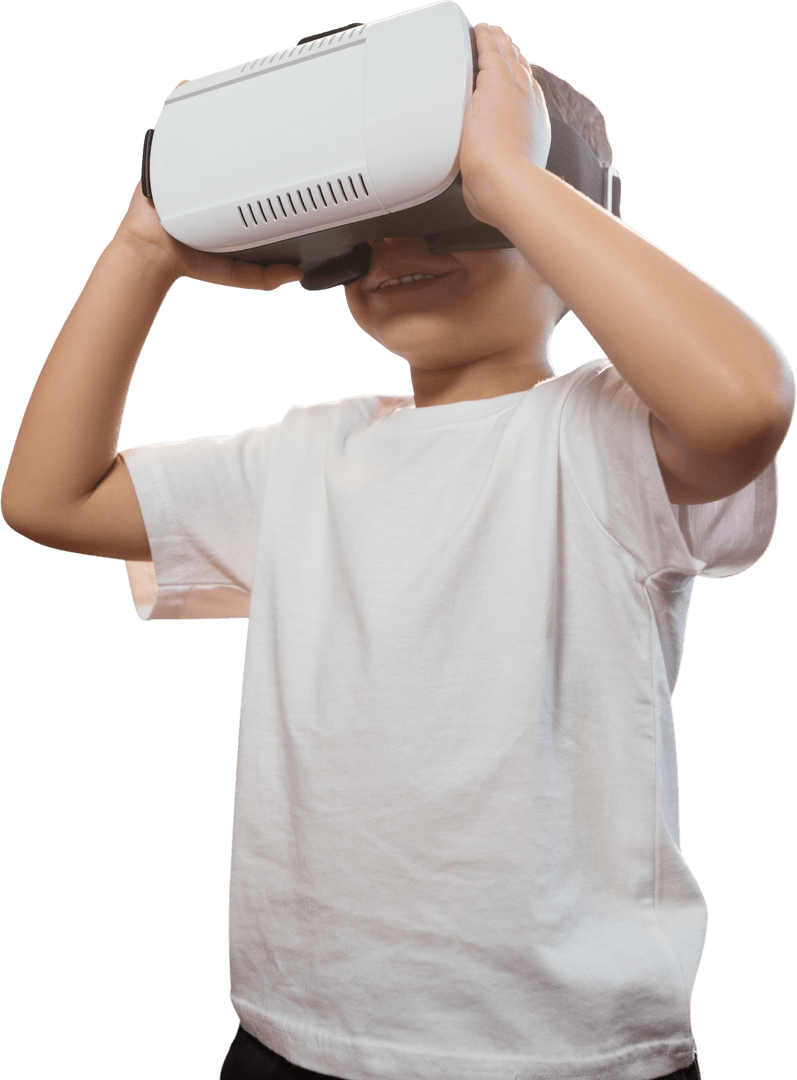 Smiling Boy Exploring Virtual Reality with Transparent Background - Download Free Stock Images Pikwizard.com