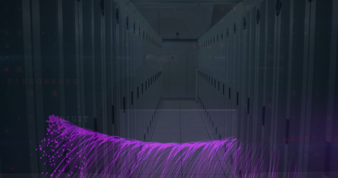 Futuristic Digital Dynamic Shapes in Modern Data Center