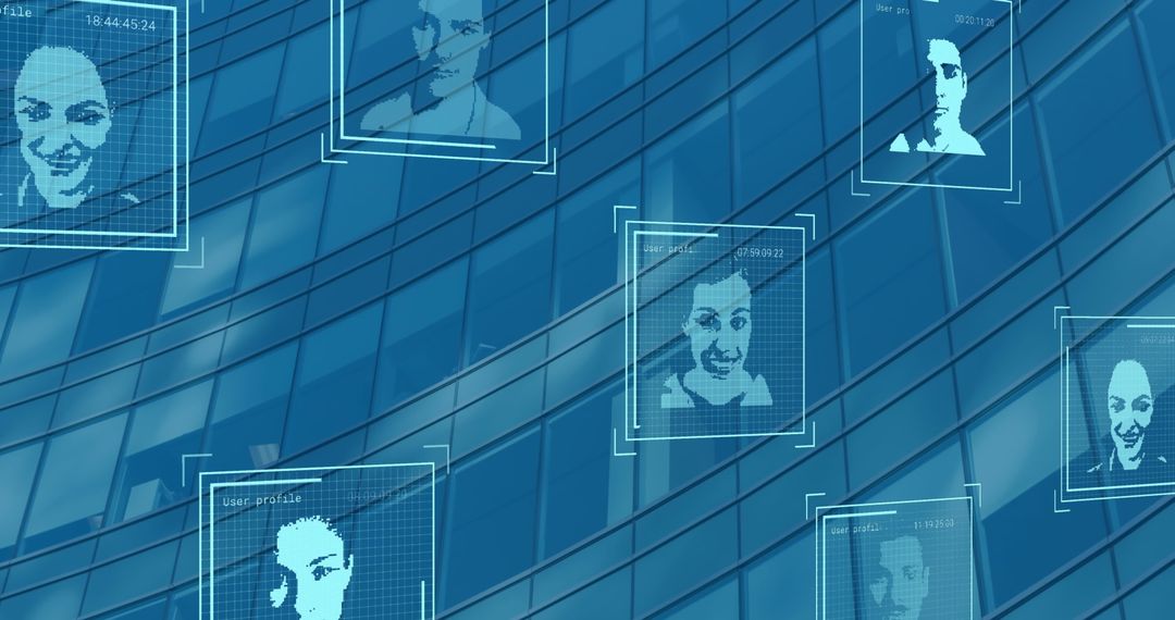 Digital Profiles on Skyscraper Representing Global Networking