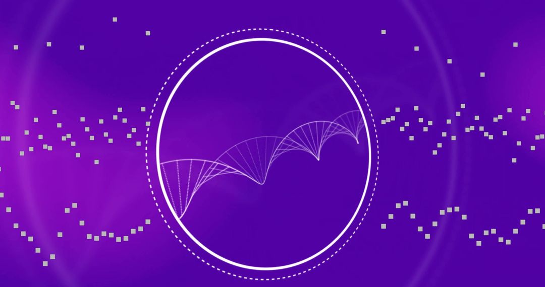 Abstract Digital Data and DNA Visualization on Purple