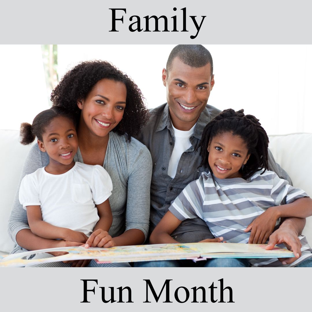 Happy Family Reading Together Celebrating Family Fun Month