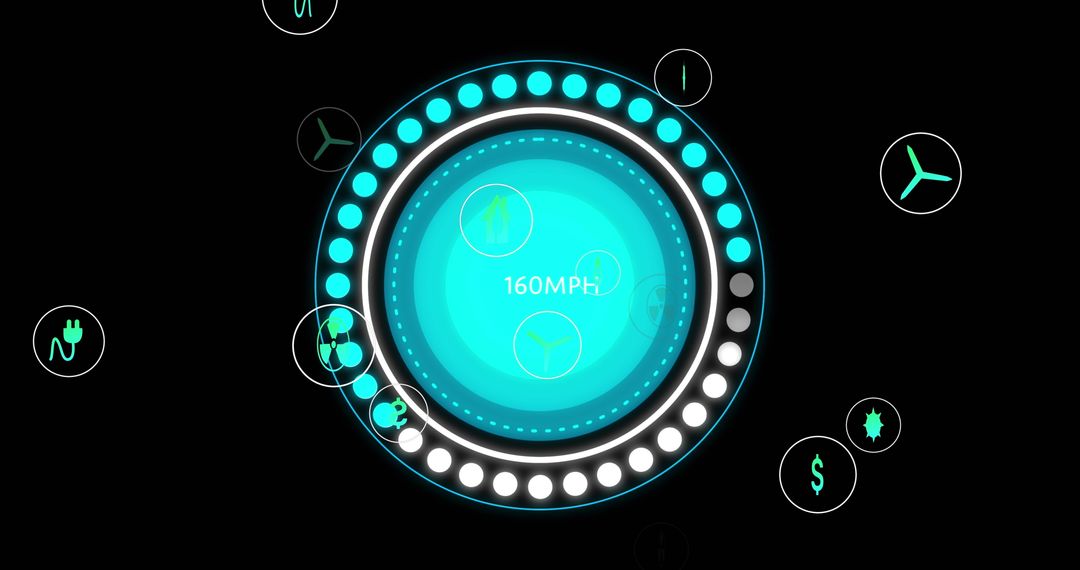 Digital Interface Concept with Futuristic Speedometer