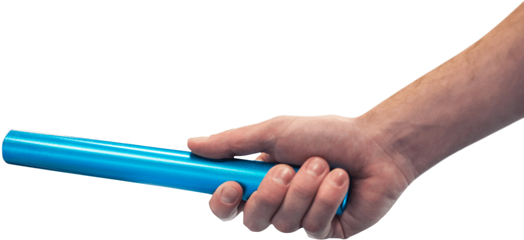 Transparent Relay Race Baton in Athlete's Hand