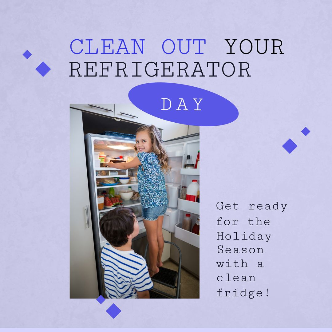 Image of clean out you refrigerator day over caucasian siblings looking into fridge - Download Free Stock Templates Pikwizard.com