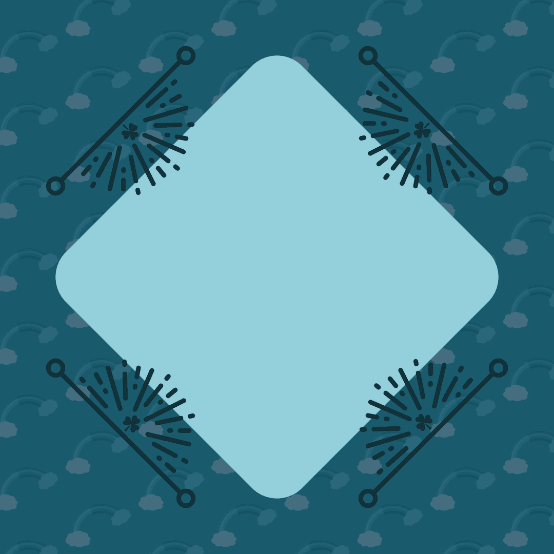 Transparent Blue Diamond Frame with Decorative Elements