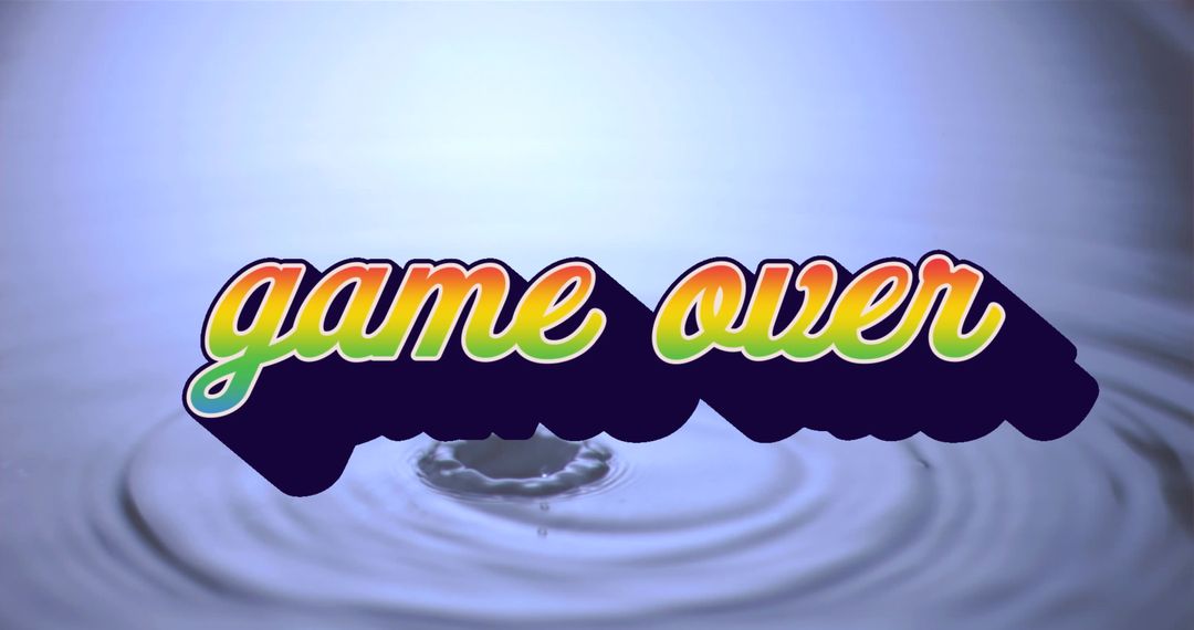 Game Over Text with Ripple Effect Background