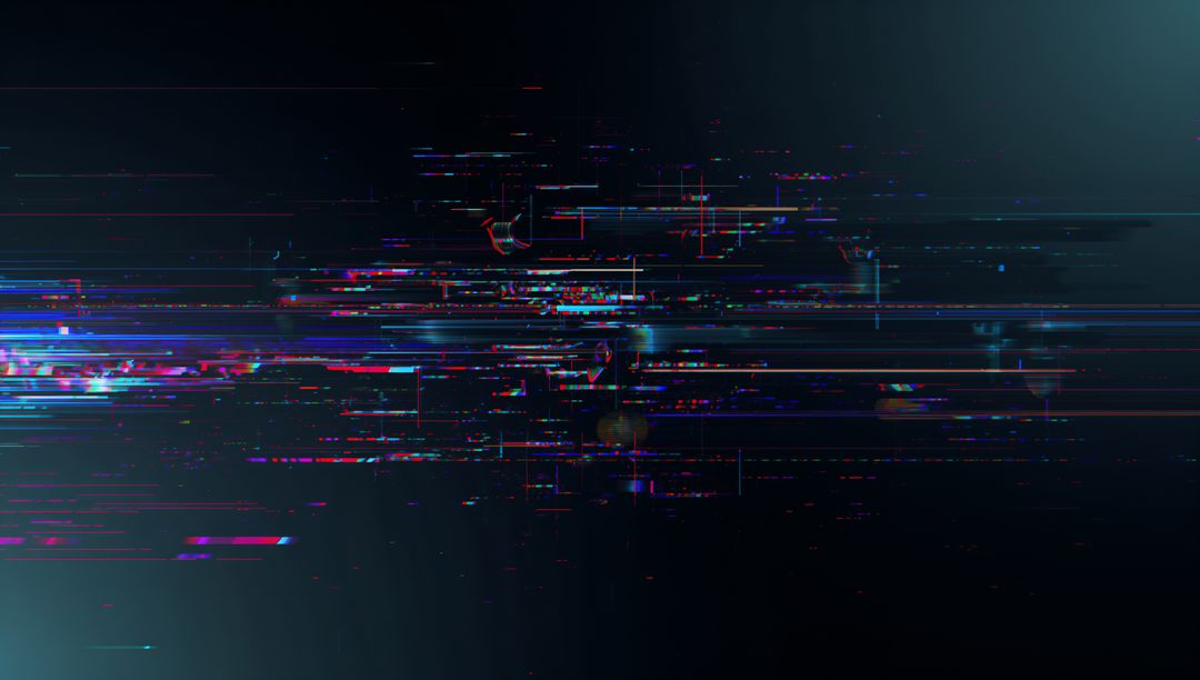 Futuristic Digital Glitch Art with Multicolored Streaks