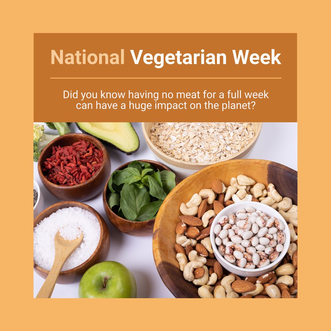 Healthy Vegetables and Nuts Promoting National Vegetarian Week