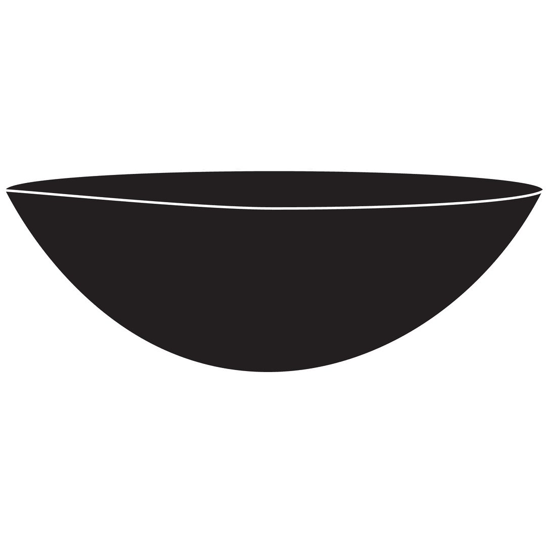 Black Bowl on Transparent Background for Cooking and Storage