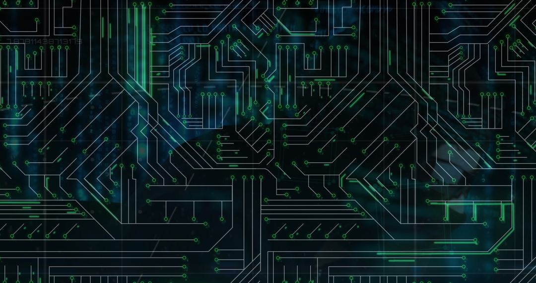 Microprocessor Connections Overlaying Hacker Using Laptop
