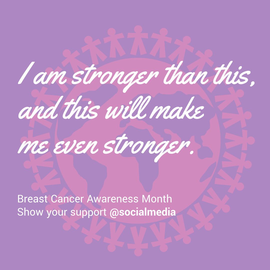 Empowering Breast Cancer Awareness Quote With Global Unity Symbol - Download Free Stock Templates Pikwizard.com