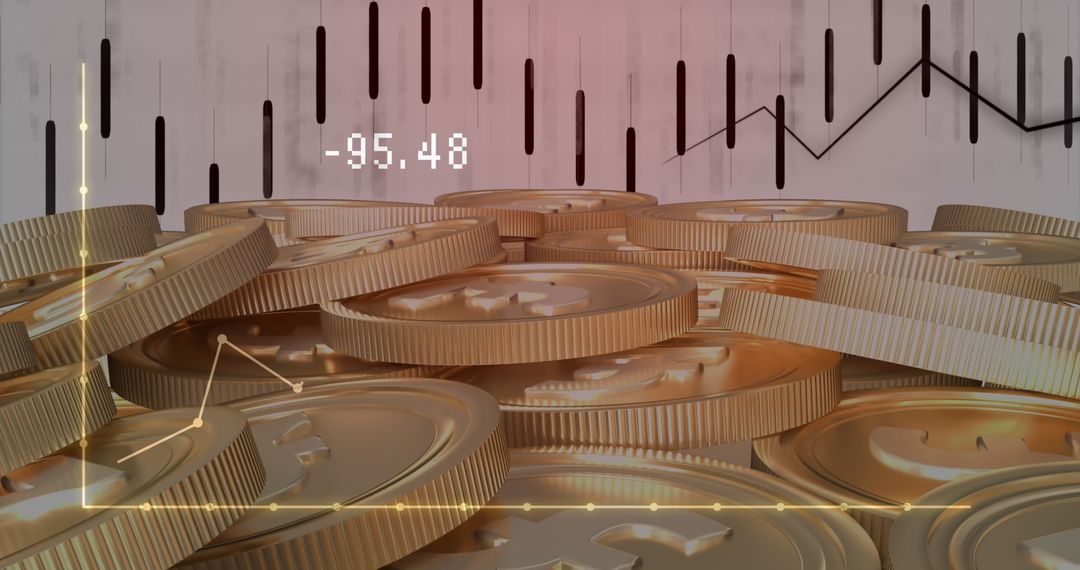 Digital Currency Amid Financial Forecast and Decline Chart