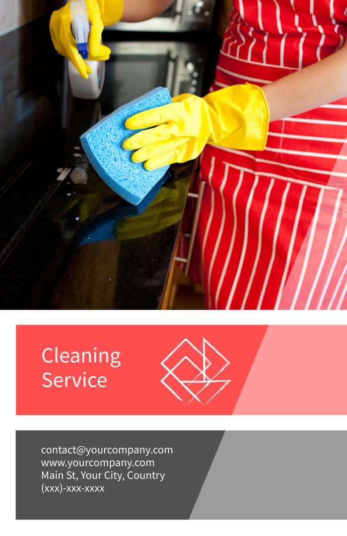 Professional Cleaning Service Ad with Scrubbing Countertop - Download Free Stock Templates Pikwizard.com