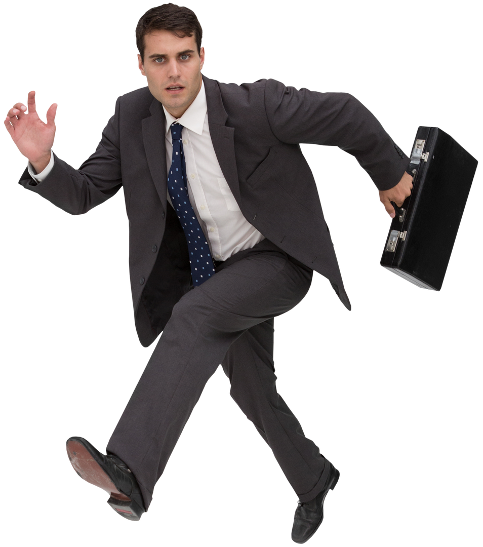 Transparent Background Businessman Rushing with Briefcase - Download Free Stock Images Pikwizard.com