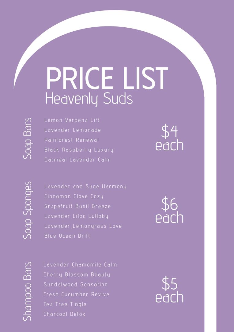 Elegant Spa and Salon Price List with Calm Purple Theme - Download Free Stock Templates Pikwizard.com
