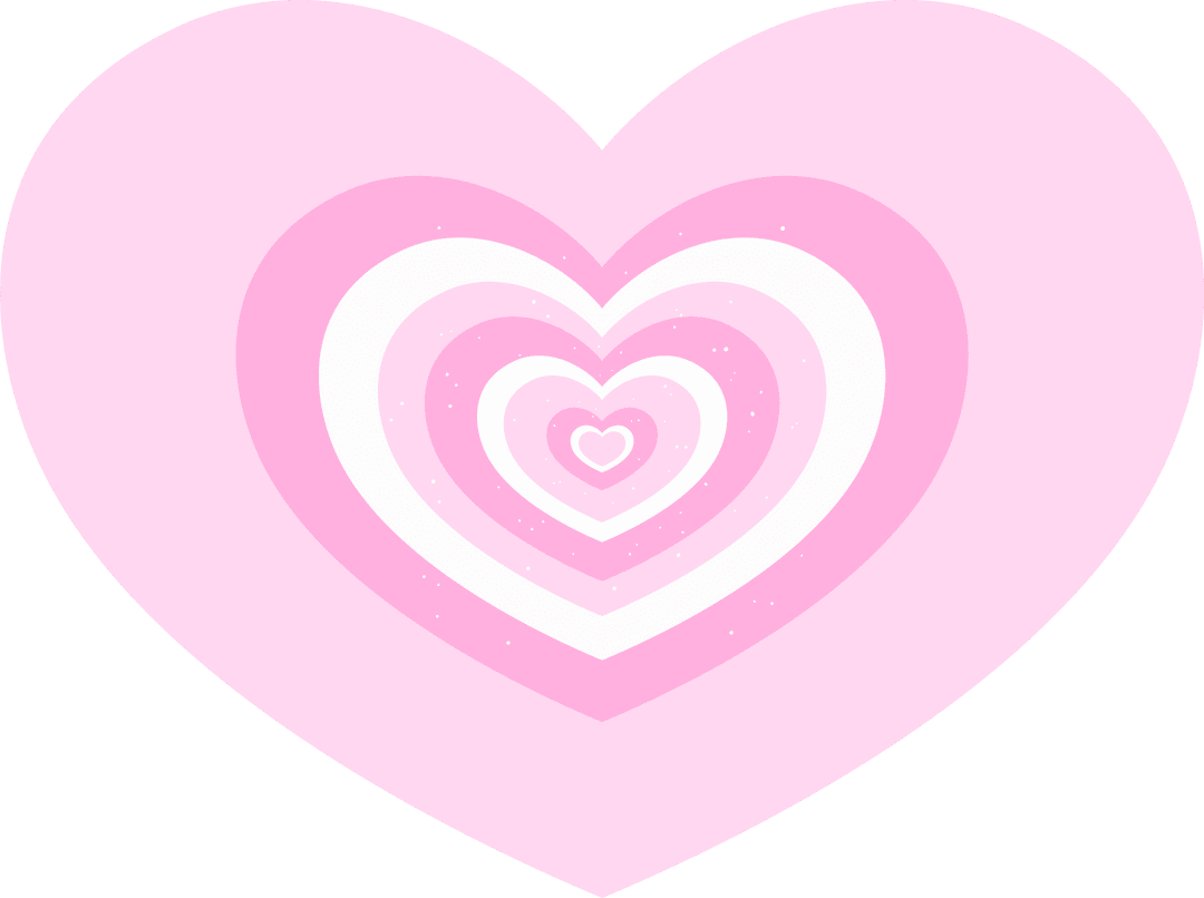 Transparent Flat Design Nested Pastel Hearts with Speckled Texture