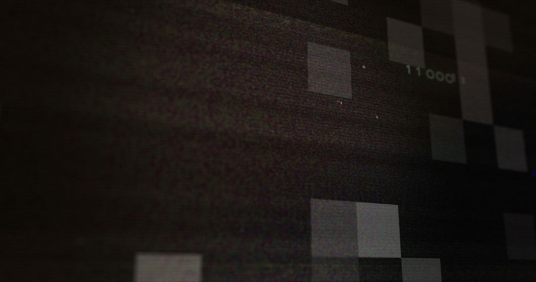 Abstract Digital Pixels and Circuit on Black Background