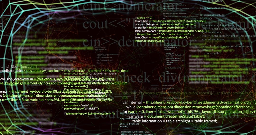 Data Processing Visual with Digital Code Overlay
