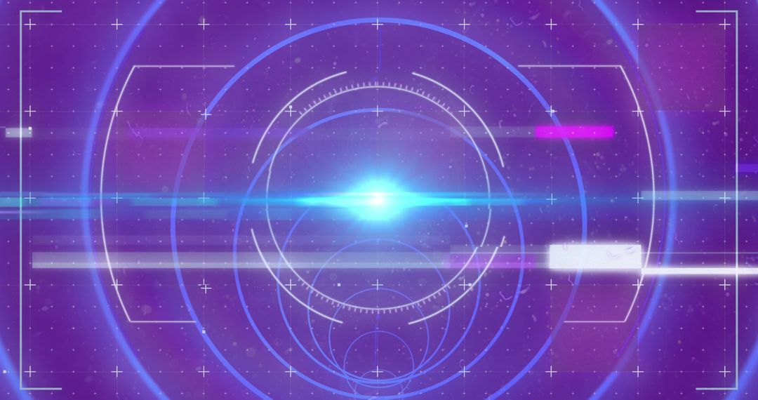 Futuristic Blue Virtual Interface Scan Lines and Light Burst