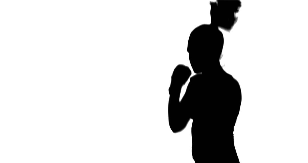 Silhouette of Female Boxer in Fighting Stance on White Background - Free Images, Stock Photos and Pictures on Pikwizard.com