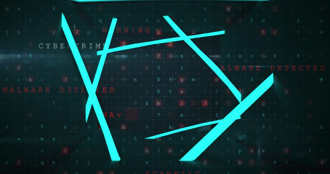 Glowing Green QR Code with Cyber Attack Warning Elements