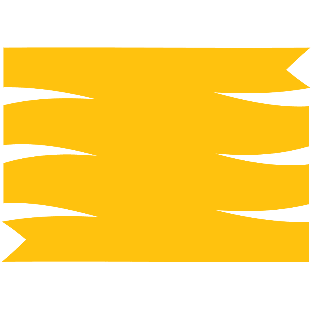 Yellow wave banner on transparent background with copy space