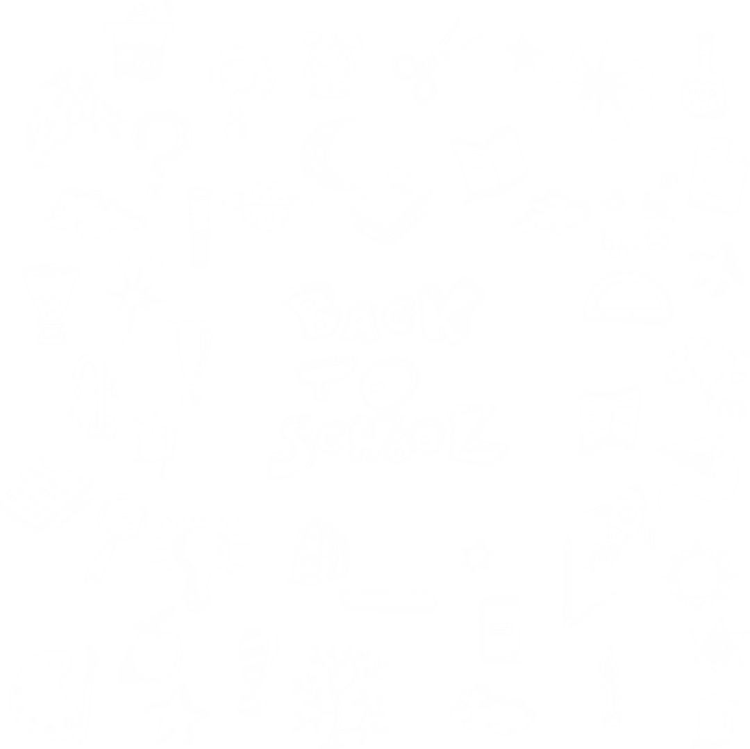 Transparent School Icons with Back to School Text