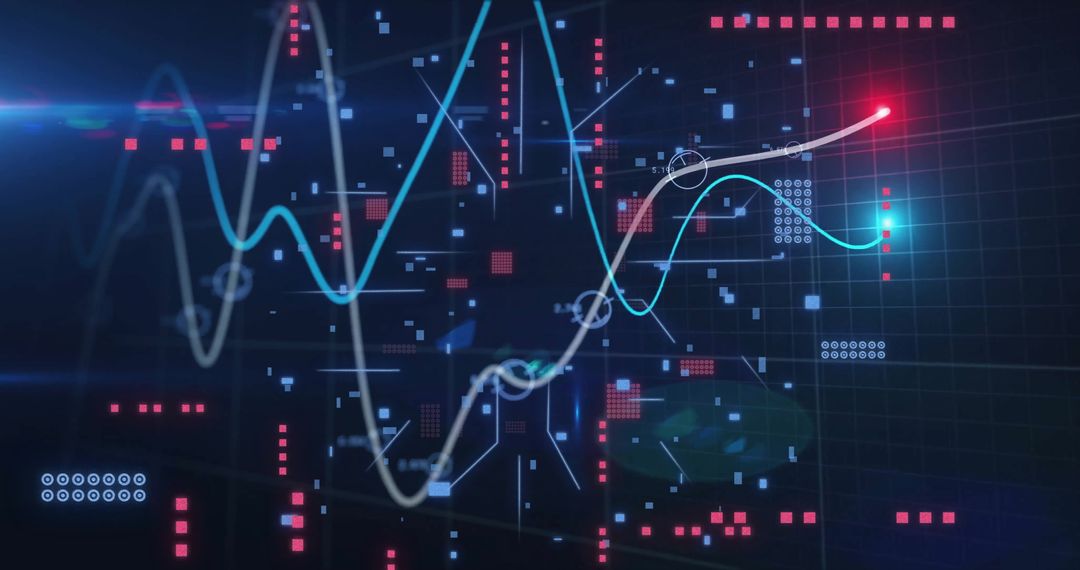 Abstract Visualization of Financial Data and Circuit Board
