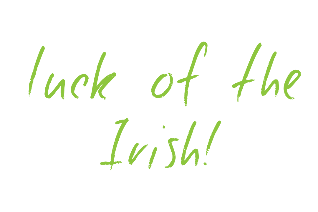 Luck of the irish text on transparent background