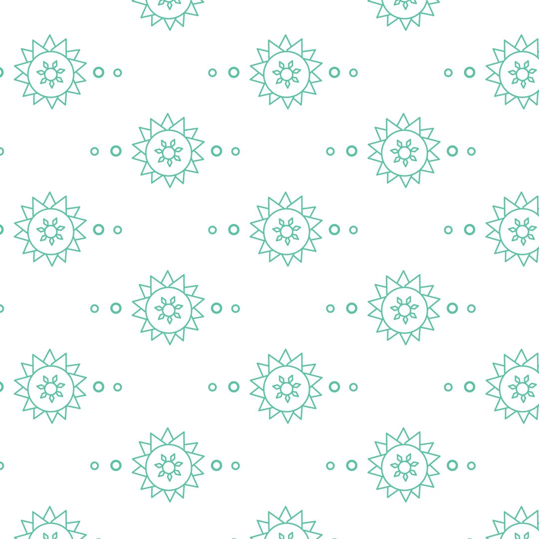 Geometric Green Patterns on Transparent Background Design